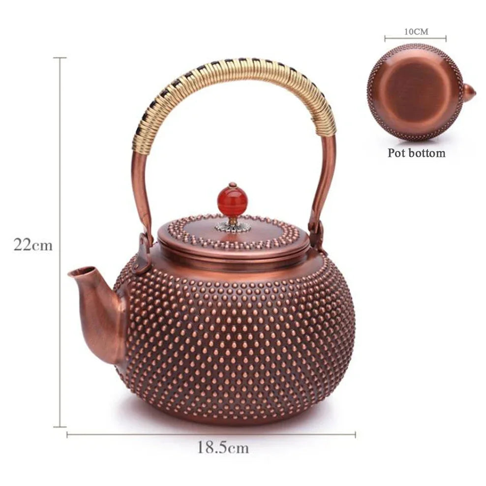 1.4L Pure Copper Teapot Handmade Milk Nails Red Copper Pot Inner Wall Uncoated Boil Water Pot Retro Health Tea Set Buy Our Tea