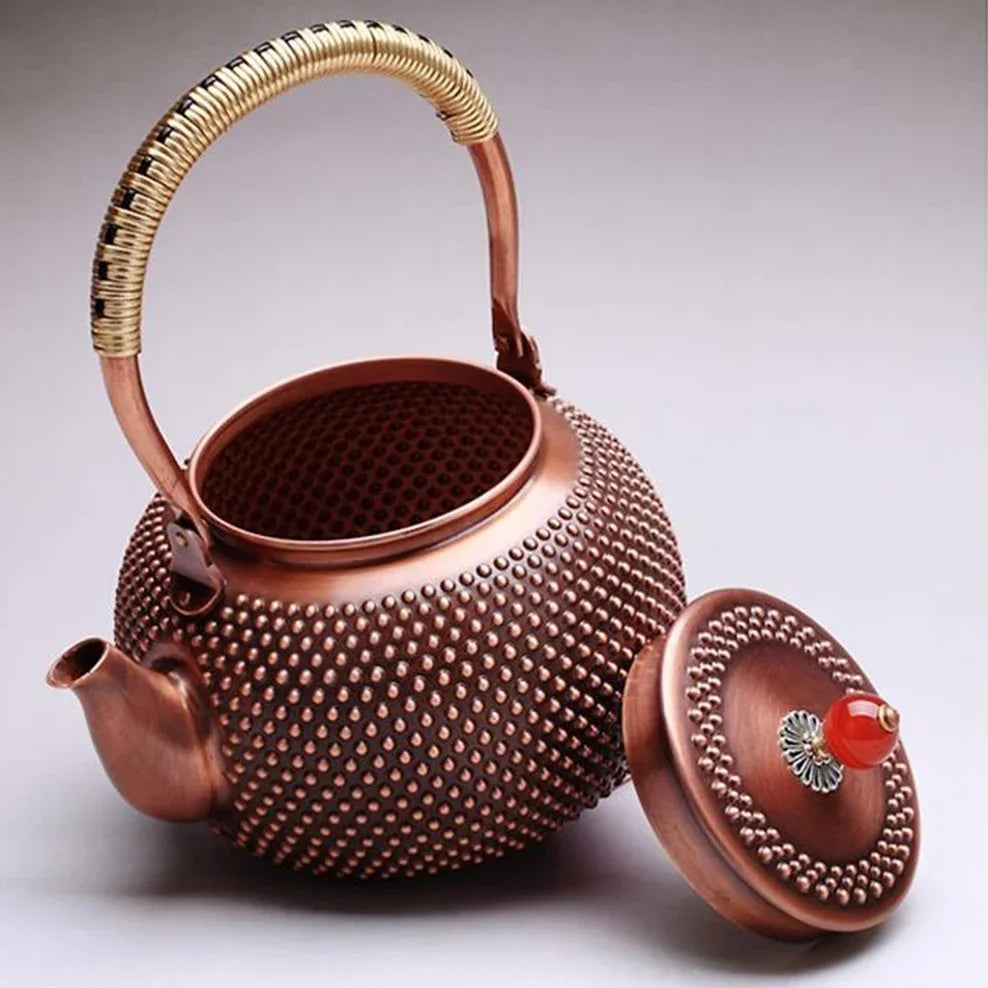 1.4L Pure Copper Teapot Handmade Milk Nails Red Copper Pot Inner Wall Uncoated Boil Water Pot Retro Health Tea Set Buy Our Tea