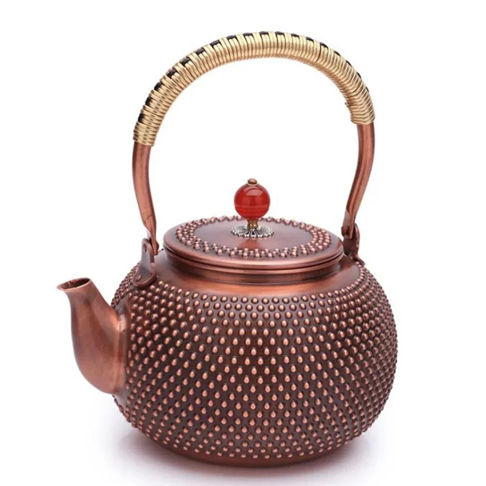 1.4L Pure Copper Teapot Handmade Milk Nails Red Copper Pot Inner Wall Uncoated Boil Water Pot Retro Health Tea Set Buy Our Tea