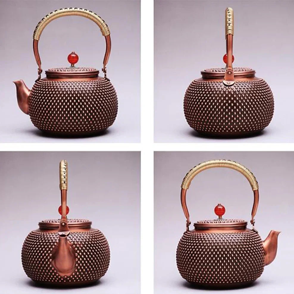 1.4L Pure Copper Teapot Handmade Milk Nails Red Copper Pot Inner Wall Uncoated Boil Water Pot Retro Health Tea Set Buy Our Tea