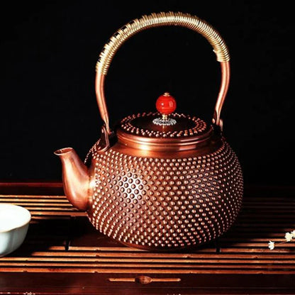 1.4L Pure Copper Teapot Handmade Milk Nails Red Copper Pot Inner Wall Uncoated Boil Water Pot Retro Health Tea Set Buy Our Tea