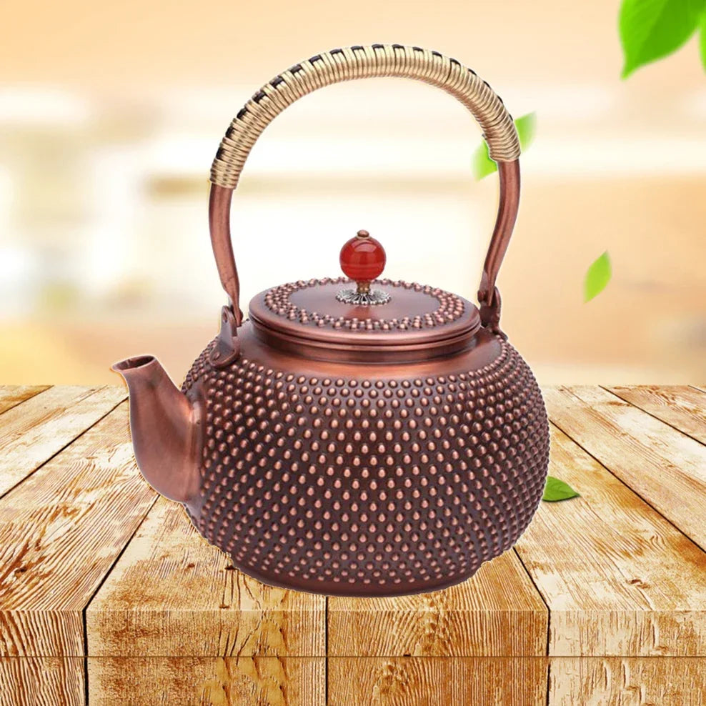 1.4L Pure Copper Teapot Handmade Milk Nails Red Copper Pot Inner Wall Uncoated Boil Water Pot Retro Health Tea Set Buy Our Tea