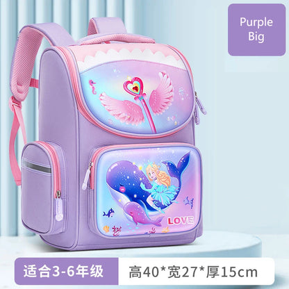 1-5 Grade Primary School Students Backpack Girls Schoolbag 3D Cartoon Unicorn School Bag Children Cute Rainbow Mochila Escolar