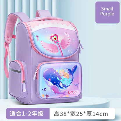 1-5 Grade Primary School Students Backpack Girls Schoolbag 3D Cartoon Unicorn School Bag Children Cute Rainbow Mochila Escolar