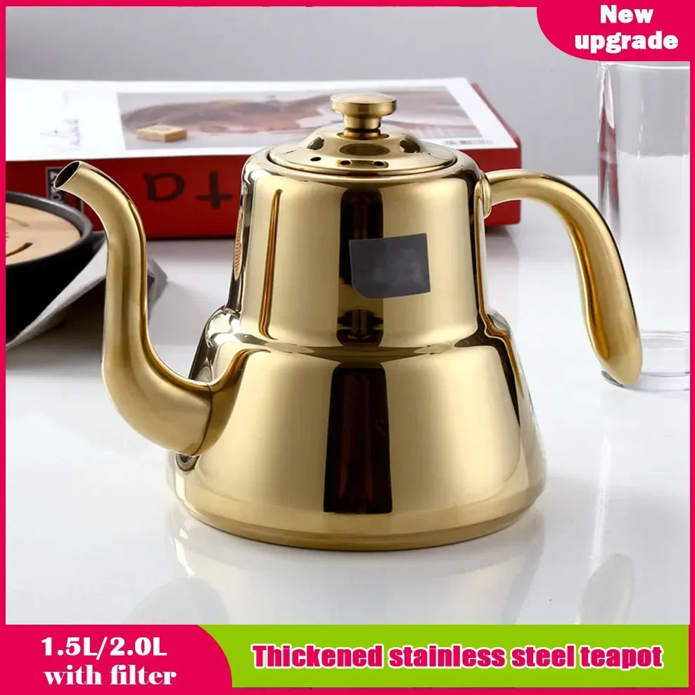 1.5L/2.0L Stainless Steel Teapot Restaurant Household Tea Infuser With Tea Strainer Kettle For Induction Cooker Flower Tea Pot Buy Our Tea