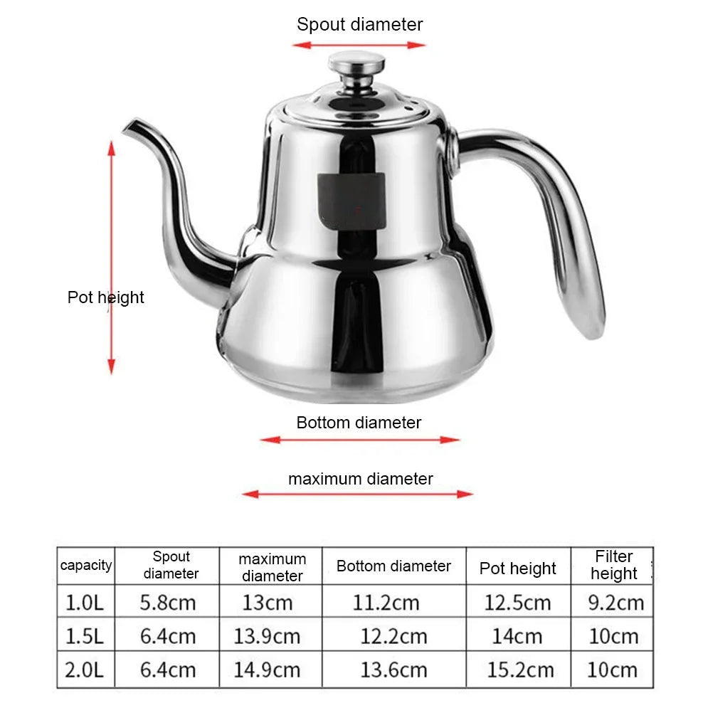 1.5L/2.0L Stainless Steel Teapot Restaurant Household Tea Infuser With Tea Strainer Kettle For Induction Cooker Flower Tea Pot Buy Our Tea