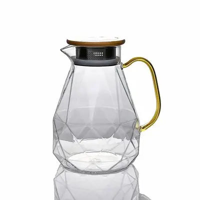 1.5L Diamond Texture Glass Teapot Set Hot Cold Water Water Jug Transparent Coffee Pot Home Water Carafe Heat-resistant Teapot Se Buy Our Tea