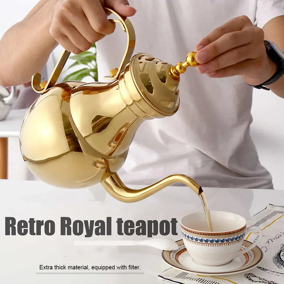 1.5L Stainless Steel Teapot Restaurant Retro Royal Teapot With Tea Strainer Long Spout Pot For Tea Brewing In Mug Tea Infuser Buy Our Tea