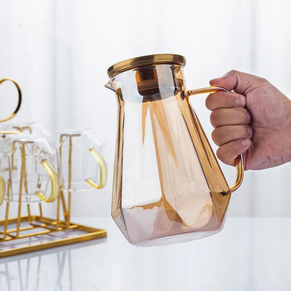 1.5L colourful Diamond Glass Teapot Set Home Water Carafe Heat-resistant Teapot  Hot Cold Water Water Jug Coffee Pot Buy Our Tea
