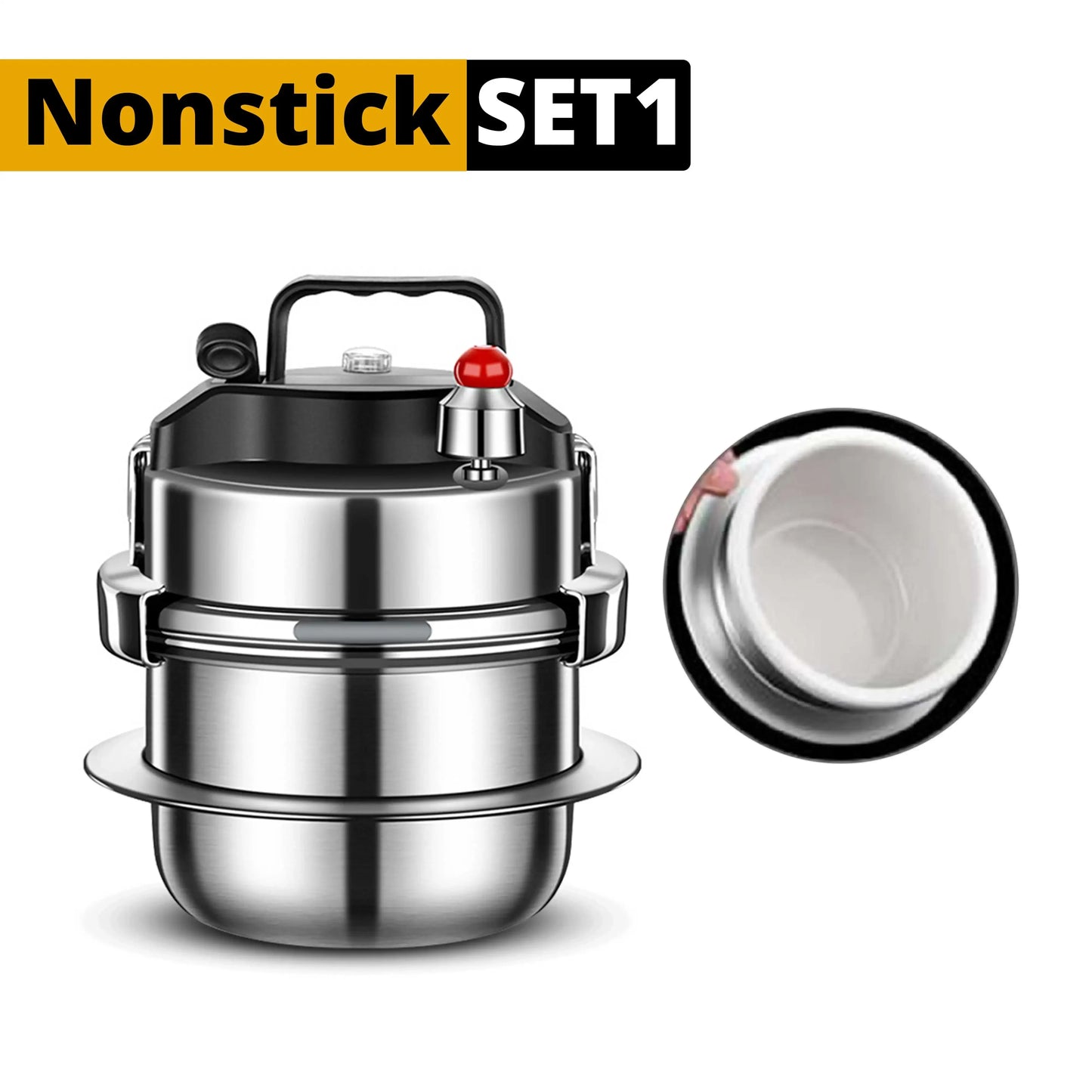 1.6L/2.0L Pressure Cooker Stainless Steel Outdoor Camping Portable Micro Pressure Cooker Household Mini Pot