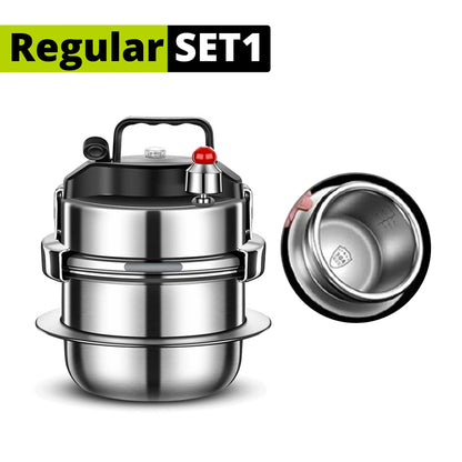 1.6L/2.0L Pressure Cooker Stainless Steel Outdoor Camping Portable Micro Pressure Cooker Household Mini Pot