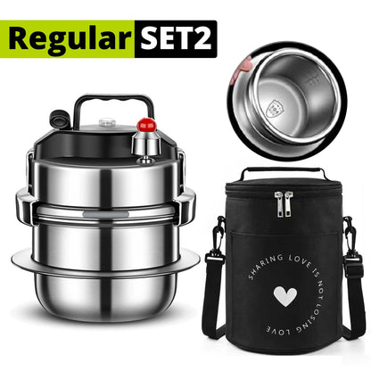 1.6L/2.0L Pressure Cooker Stainless Steel Outdoor Camping Portable Micro Pressure Cooker Household Mini Pot