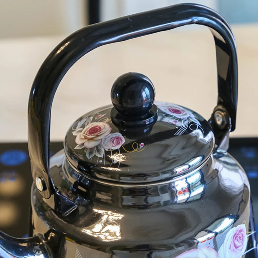 1.7L Enamel Boiling Kettle Black Porcelain Enameled Flat-Bottomed Pot Ancient Bell Teapot For Induction Cooker Boil Water Pot Buy Our Tea