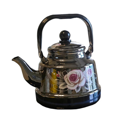 1.7L Enamel Boiling Kettle Black Porcelain Enameled Flat-Bottomed Pot Ancient Bell Teapot For Induction Cooker Boil Water Pot Buy Our Tea