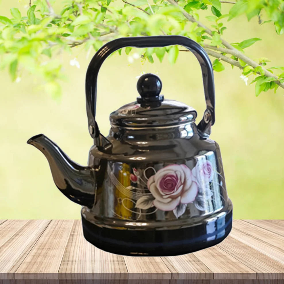 1.7L Enamel Boiling Kettle Black Porcelain Enameled Flat-Bottomed Pot Ancient Bell Teapot For Induction Cooker Boil Water Pot Buy Our Tea