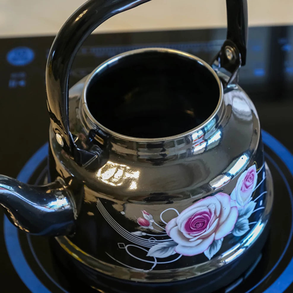 1.7L Enamel Boiling Kettle Black Porcelain Enameled Flat-Bottomed Pot Ancient Bell Teapot For Induction Cooker Boil Water Pot Buy Our Tea