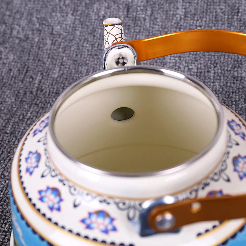 1.7L Tibetan Style Porcelain Enameled Teapot Chinese Ethnic Characteristic Milk Tea Infuser Enamel Boiling Water Kettle Buy Our Tea