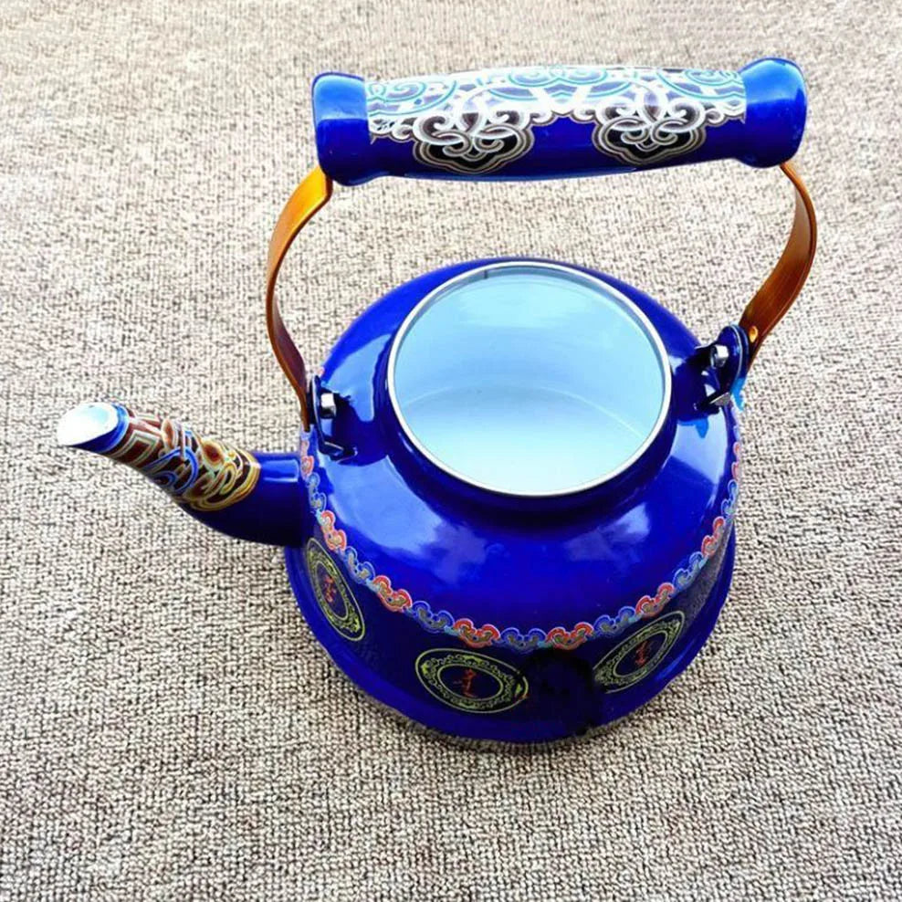 1.7L Tibetan Style Porcelain Enameled Teapot Chinese Ethnic Characteristic Milk Tea Infuser Enamel Boiling Water Kettle Buy Our Tea