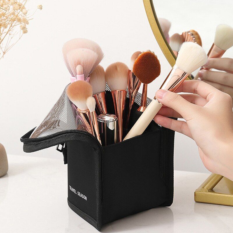 1 PC Cosmetic Bag Women Clear Zipper Makeup Bag Traveling Brush Holder Organizer Buy Our Tea