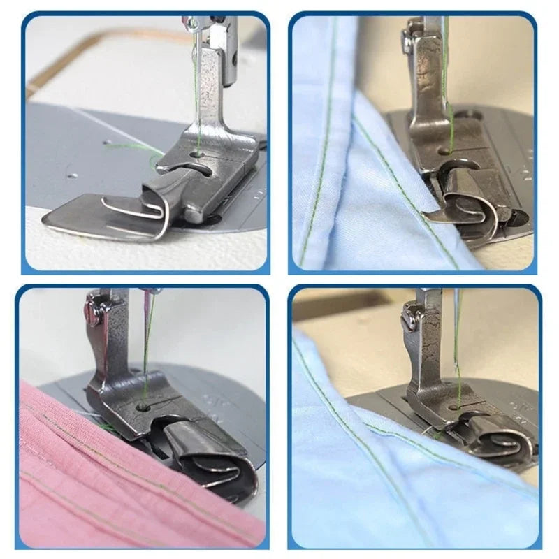 1 PCS Industrial Sewing Machine Curved Hemming Foot Silk Chiffon Skirt Crimping Presser Foot Hem Pull Tube Presser Foot