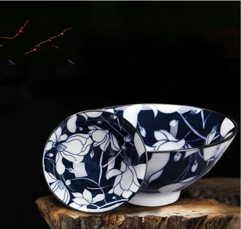 1 PCS Retro Blue and White Porcelain Cone Teacup Anti Scaling Hand-Painted Ceramic Tea Bowl Travel Meditation Cups Tea set