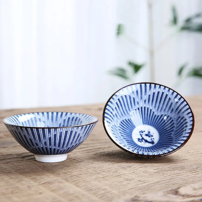 1 PCS Retro Blue and White Porcelain Cone Teacup Anti Scaling Hand-Painted Ceramic Tea Bowl Travel Meditation Cups Tea set