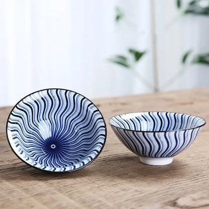 1 PCS Retro Blue and White Porcelain Cone Teacup Anti Scaling Hand-Painted Ceramic Tea Bowl Travel Meditation Cups Tea set