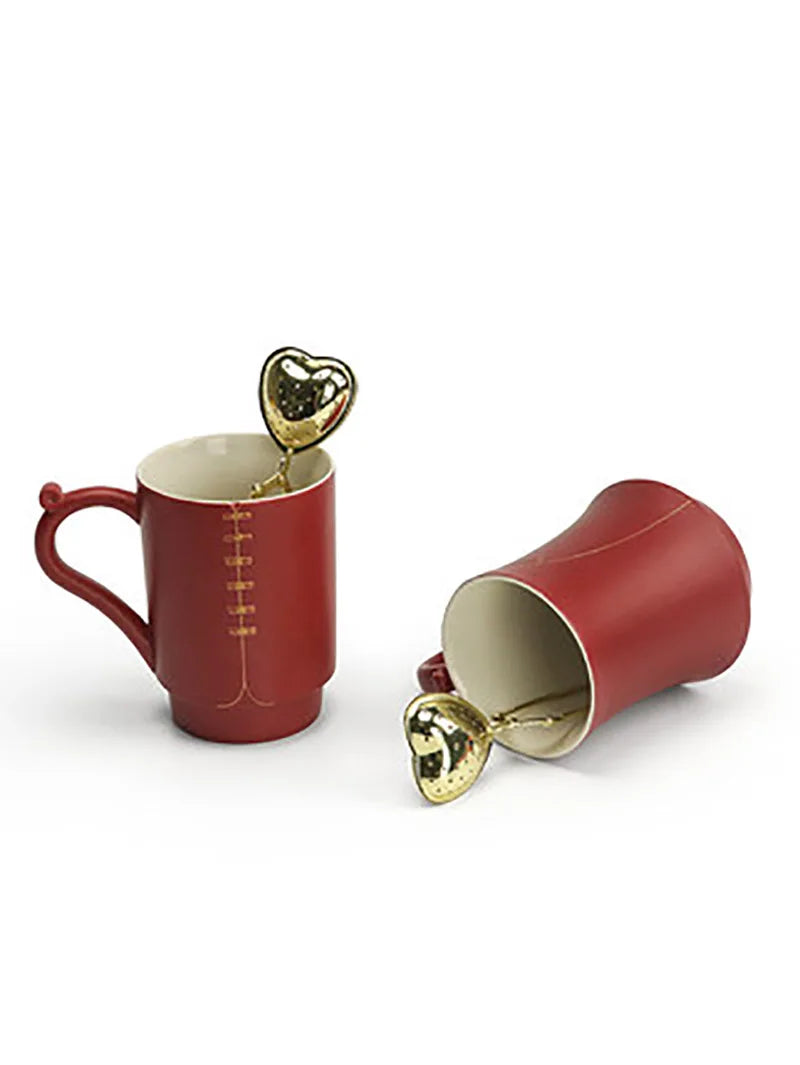 1 Pair Beautiful Porcelain Ceramic Tea Coffee Mugs Cup For Household Home Office Accessory Valentine's Day Birthday Gifts