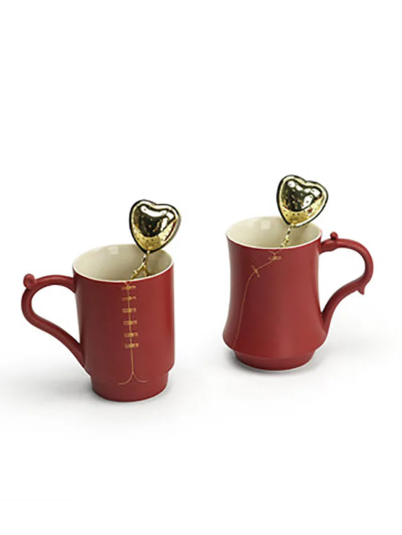 1 Pair Beautiful Porcelain Ceramic Tea Coffee Mugs Cup For Household Home Office Accessory Valentine's Day Birthday Gifts