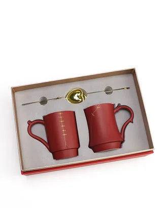 1 Pair Beautiful Porcelain Ceramic Tea Coffee Mugs Cup For Household Home Office Accessory Valentine's Day Birthday Gifts