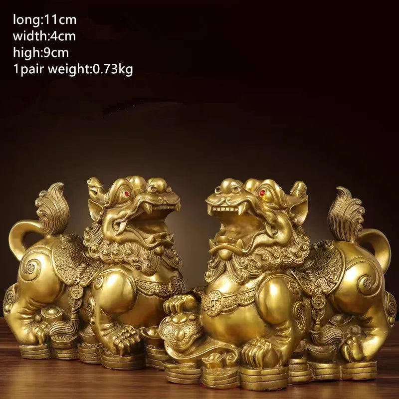 1 Pairs Money Copper Brave Ornaments Piqiu Ornament Home Living Room Metal Decorations Housewarming Gifts Buy Our Tea