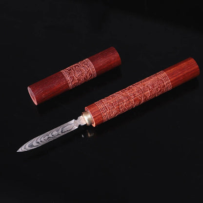 1 Stainless Steel Ebony Pu'Er Tea Cutting Needle Knife Damascus Tea Knife Solid Wood Tea Set Tea Accessories Buy Our Tea