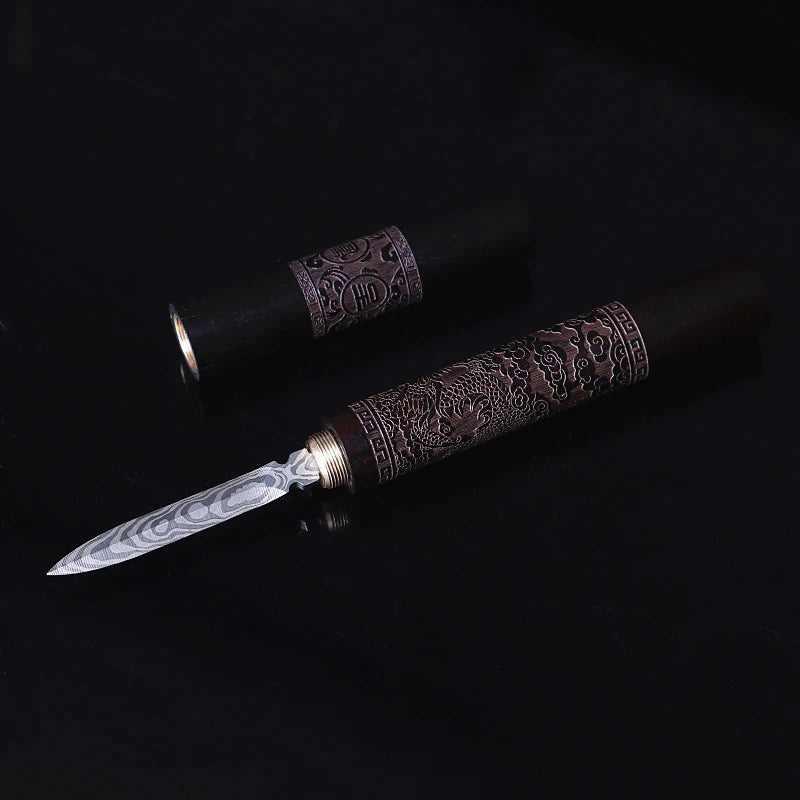 1 Stainless Steel Ebony Pu'Er Tea Cutting Needle Knife Damascus Tea Knife Solid Wood Tea Set Tea Accessories Buy Our Tea