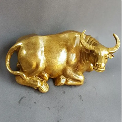 1 pair of pure copper cattle lying cattle ornaments