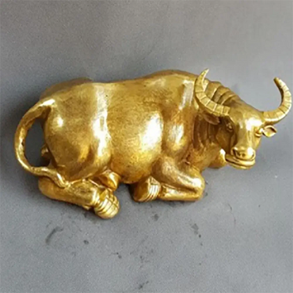 1 pair of pure copper cattle lying cattle ornaments