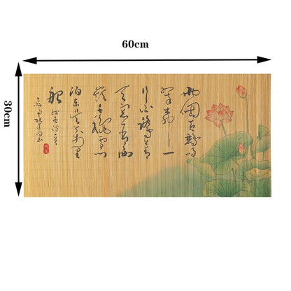 1 pcs Chinese style napkin insulation pad Hand-woven bamboo slip-proof decorative printing table mat Kung Fu tea set mat 30*60cm