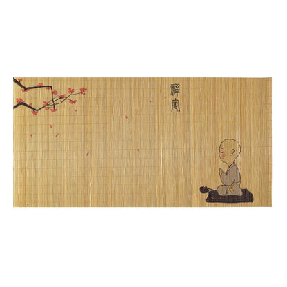 1 pcs Chinese style napkin insulation pad Hand-woven bamboo slip-proof decorative printing table mat Kung Fu tea set mat 30*60cm