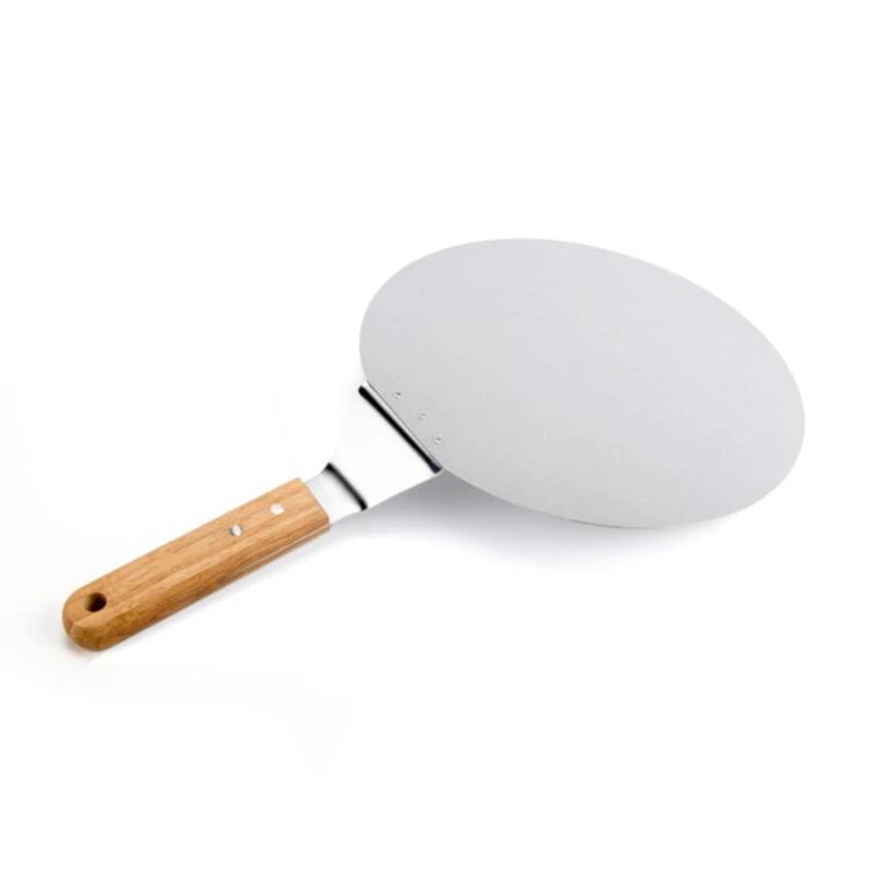 10/12 inch Stainless Steel Pizza Shovel Pizza Peels With Wooden Handle Pizza Paddle Spatula Cake Baking Tool Kitchen Accessories