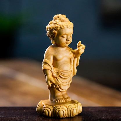 10/12CM Sakyamuni Buddha New Wood Statue Buddha Statue Boxwood Zodiac Home Decoration Fortune Prosperity Feng Shui Decoration