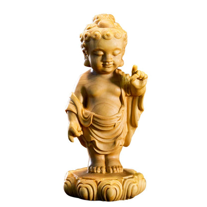 10/12CM Sakyamuni Buddha New Wood Statue Buddha Statue Boxwood Zodiac Home Decoration Fortune Prosperity Feng Shui Decoration