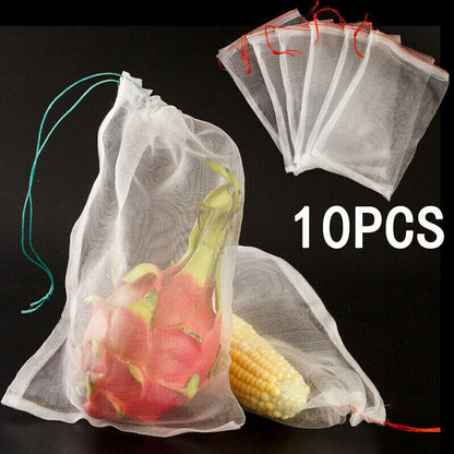 10 Pack Reusable Produce Bags Black ROPE Mesh Vegetable Fruit Toys Storage Pouch Buy Our Tea