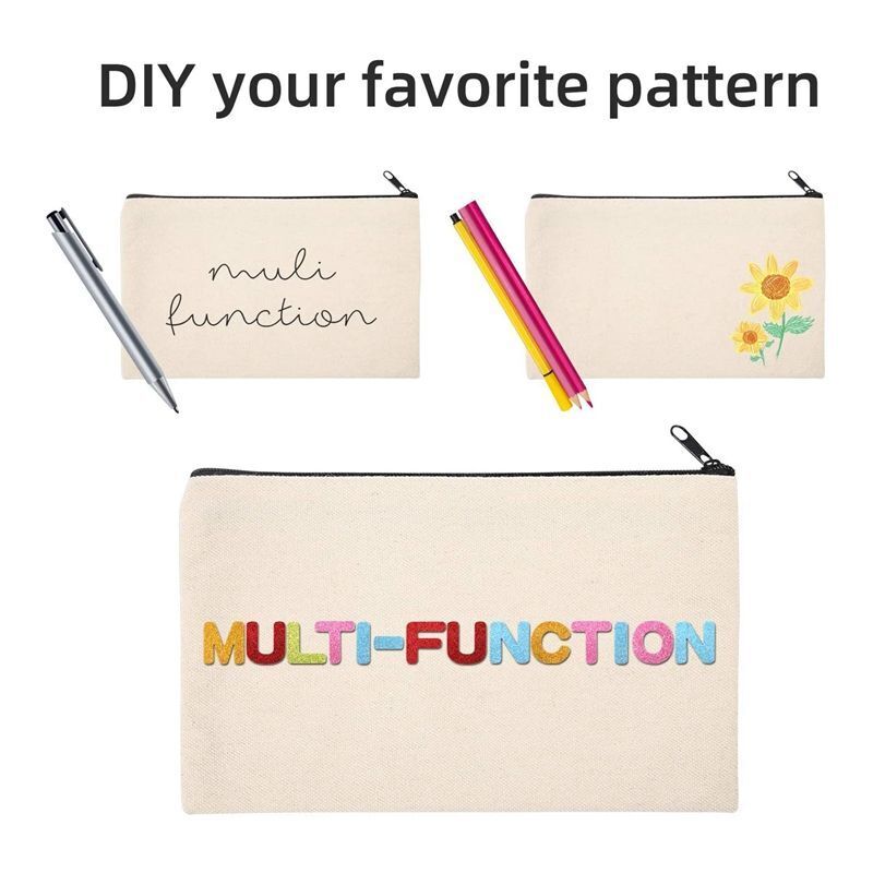 10 Pcs Canvas Pen Case Makeup Bag Cotton Canvas Cosmetic Travel Purse 8*4 Inches Buy Our Tea