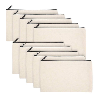 10 Pcs Canvas Pen Case Makeup Bag Cotton Canvas Cosmetic Travel Purse 8*4 Inches Buy Our Tea