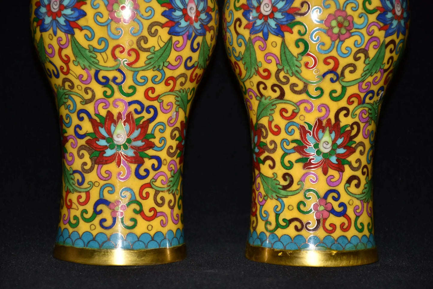 10"Tibetan Temple Collection Old Bronze Cloisonne Enamel bloom vase Gather fortune ornament Town house Exorcism