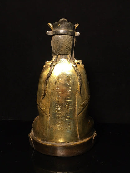 10"Tibetan Temple Collection Old Bronze Gilt Northern Wei Buddha  Guanyin Bodhisattva Sitting Buddha worship buddha ornament