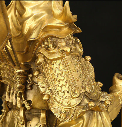 10 inch brass home feng shui folk Sangharama Bodhisattva dragon Guan Gong statue Buy Our Tea