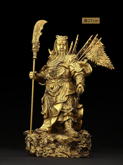 10 inch brass home feng shui folk Sangharama Bodhisattva dragon Guan Gong statue Buy Our Tea