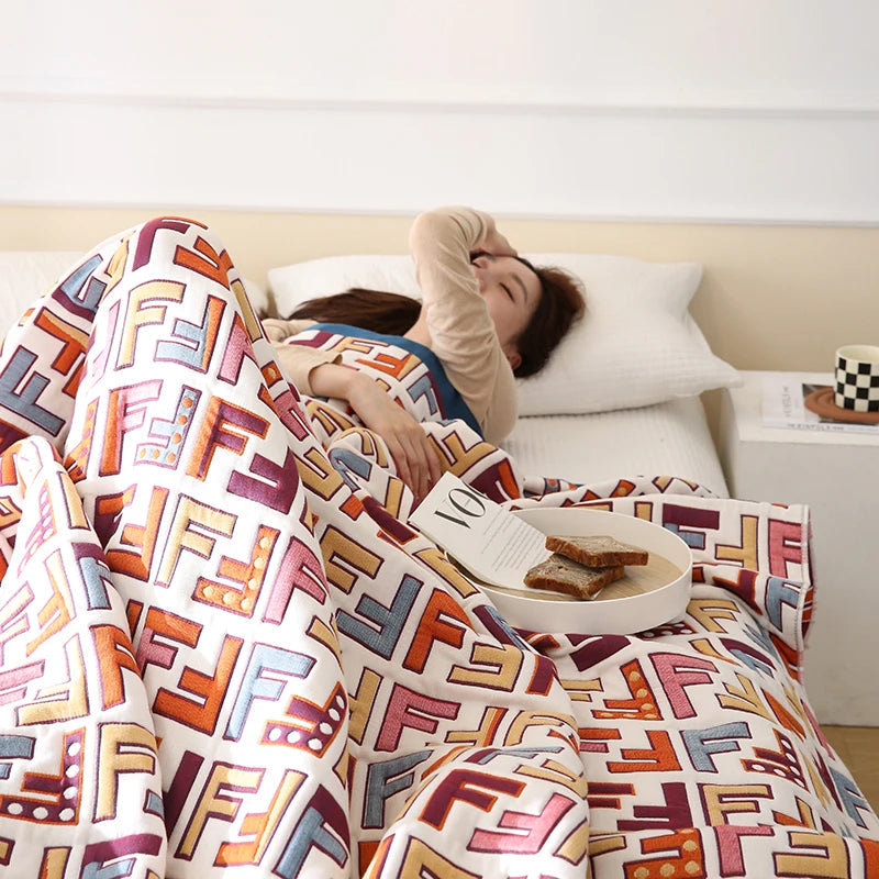 10 layers gauze blanket breathable anti static bed cover sheet active printing pure cotton healthy newly listed soft on sales Buy Our Tea