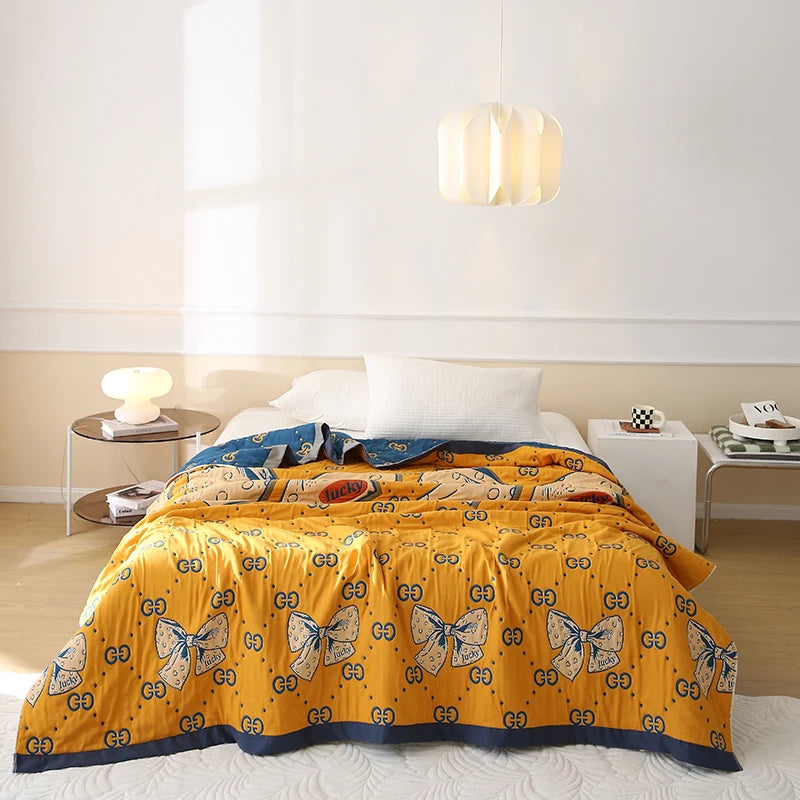 10 layers gauze blanket breathable anti static bed cover sheet active printing pure cotton healthy newly listed soft on sales Buy Our Tea