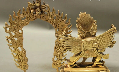 10" Tibet Brass Buddhism Mahakala Wrathful Heruka Vajrakilaya Buddha Statue